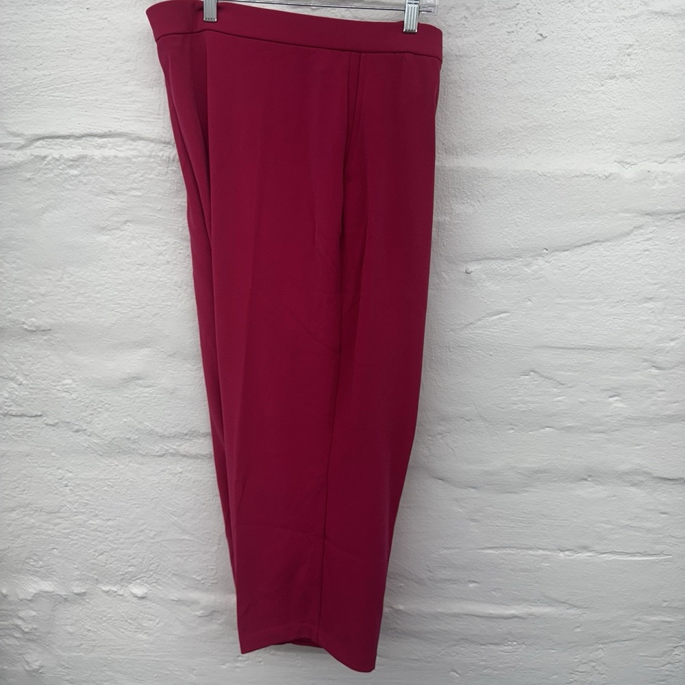 Susan Graver Womens Regular Pull-On Crop Pants Passion Pink‎ Size2x Ankle NEW